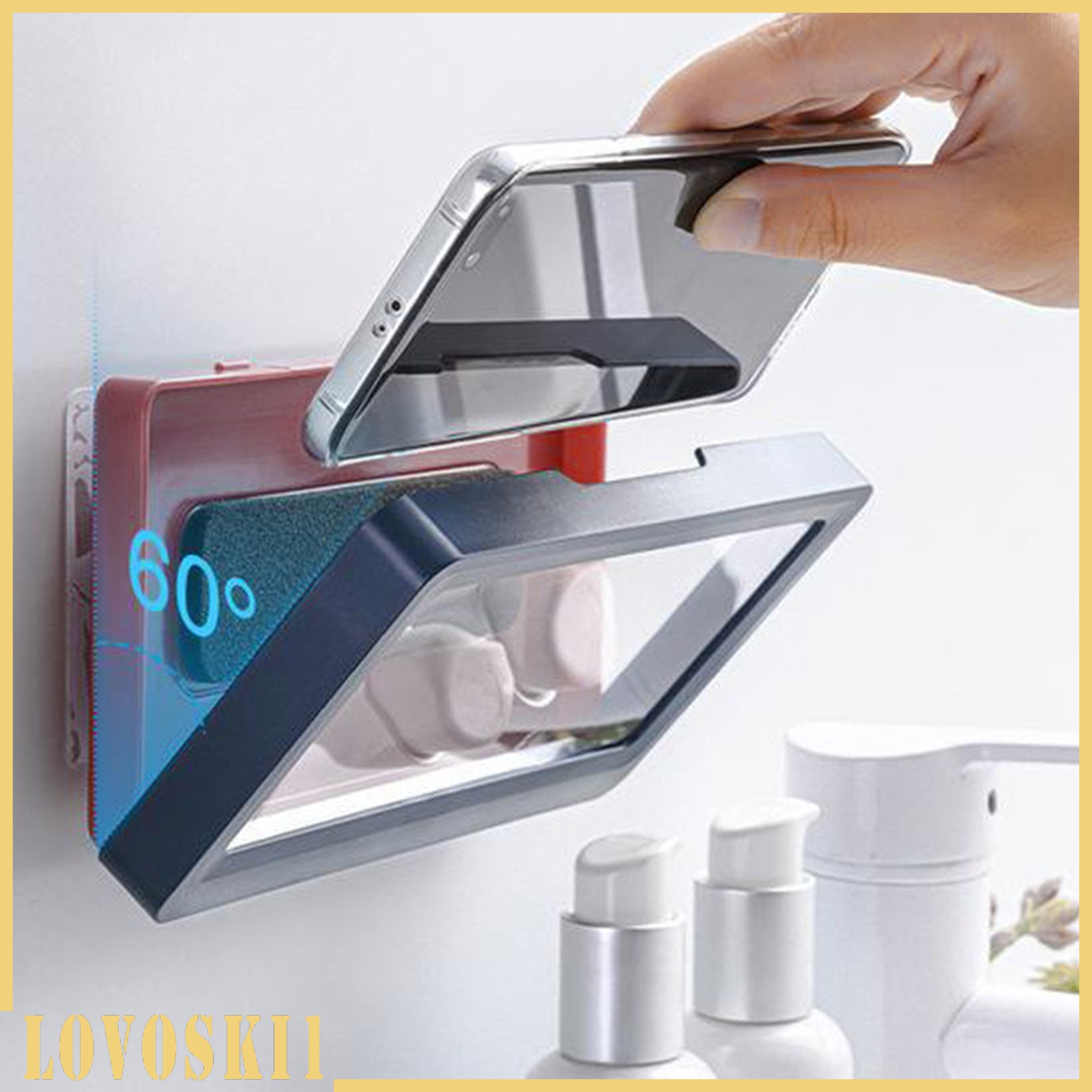 Giá giữ điện thoại gắn tường chống thấm nước màu trắng sử dụng trong phòng tắm