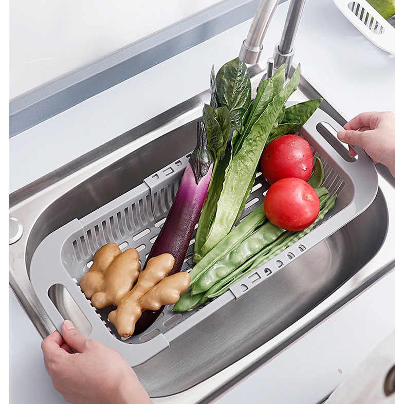 A-LIFE Rổ Nhựa Ráo Nước Có Thể Điều Chỉnh Cho Bồn Rửa Nhà Bếp