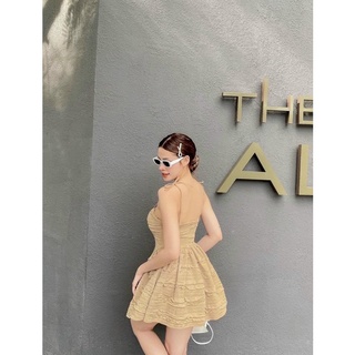 váy hai dây đuôi xoè cột nơ vai