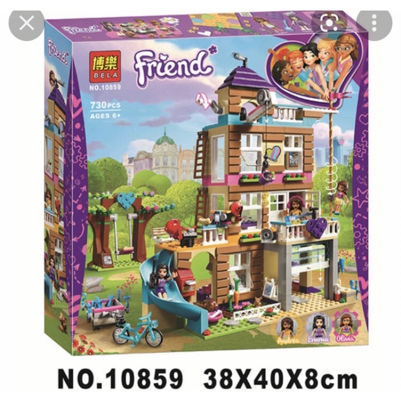 Đồ chơi xếp hình bé gái friend ngôi nhà cầu trượt - friends