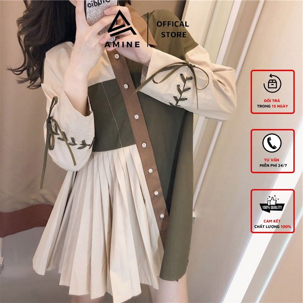 Sơ mi nữ đẹp, Váy sơ mi dáng dài phong cách Hàn Quốc C10 | BigBuy360 - bigbuy360.vn