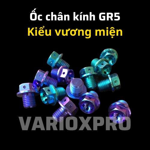 Ốc Titan Gr5 gắn chân kính titan gr5 chân gương kiểu vương miện