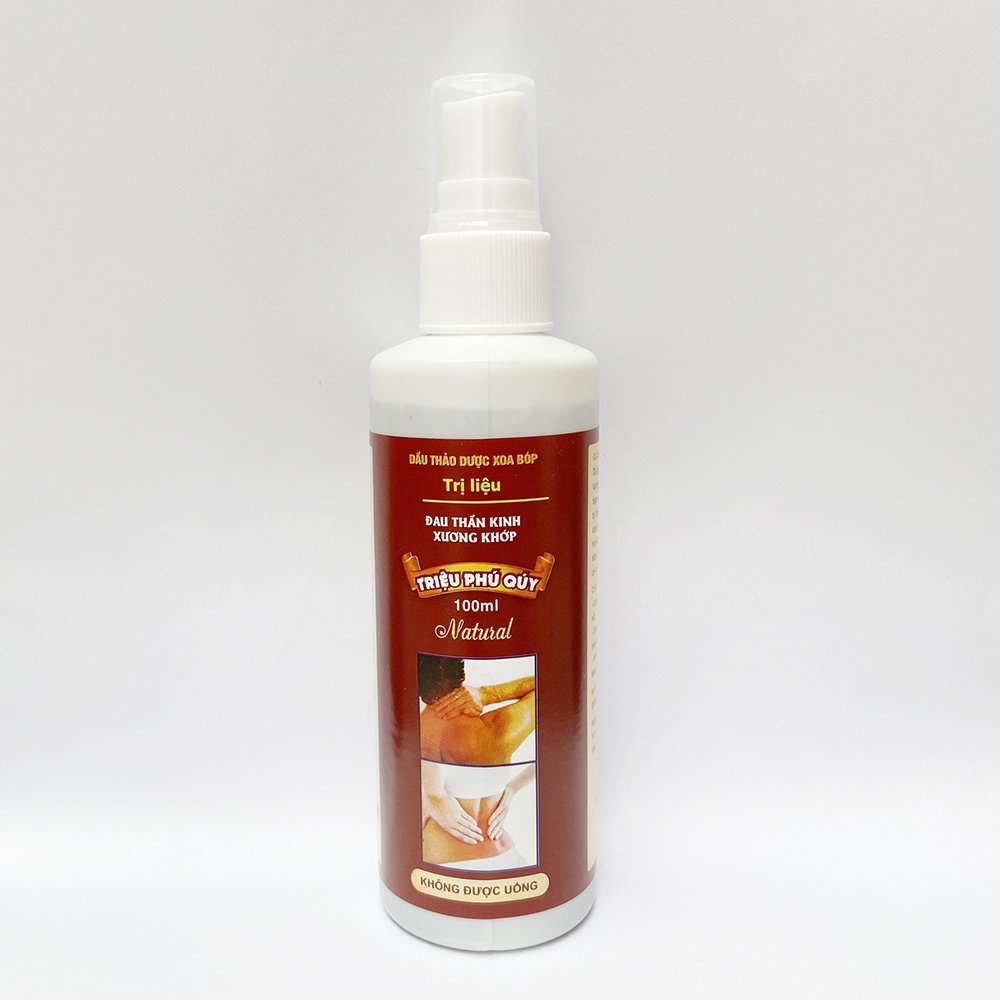Dầu thảo dược xoa bóp giảm đau thần kinh, đau xương khớp, vai gáy, phong tê thấp - 100ml (Triệu Phú Quý)