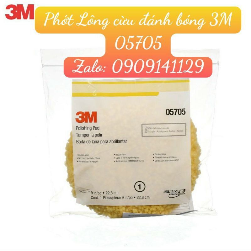 Phớt lông cừu hai mặt 3M 05705 để Đánh bóng Sơn, Gỗ, ... kích thước 9" (22.8 Cm)