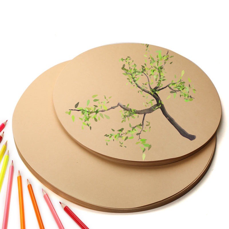 Giấy kraft hình tròn set 10 tờ để vẽ, trang trí, sketchbook, chì, màu nước, sáp