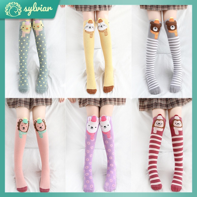 Vớ Cotton Mềm Thoáng Khí In Họa Tiết Hoạt Hình Cho Bé Gái