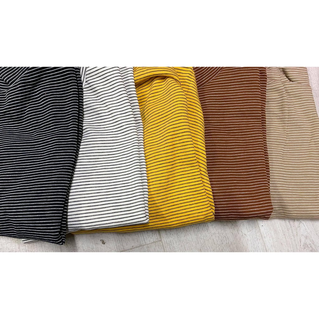 Áo sweater nỉ kẻ ngang cổ 3 phân form rộng ulzzang