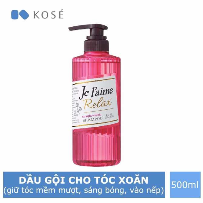Kosé - Dầu Gội Dành Cho Tóc Xoăn Tự Nhiên Kosé Cosmeport Je l'aime Relax Shampoo Straight & Sleek 500ml