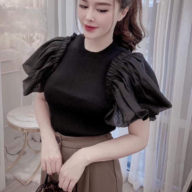 Áo thun gân phối cánh tiên