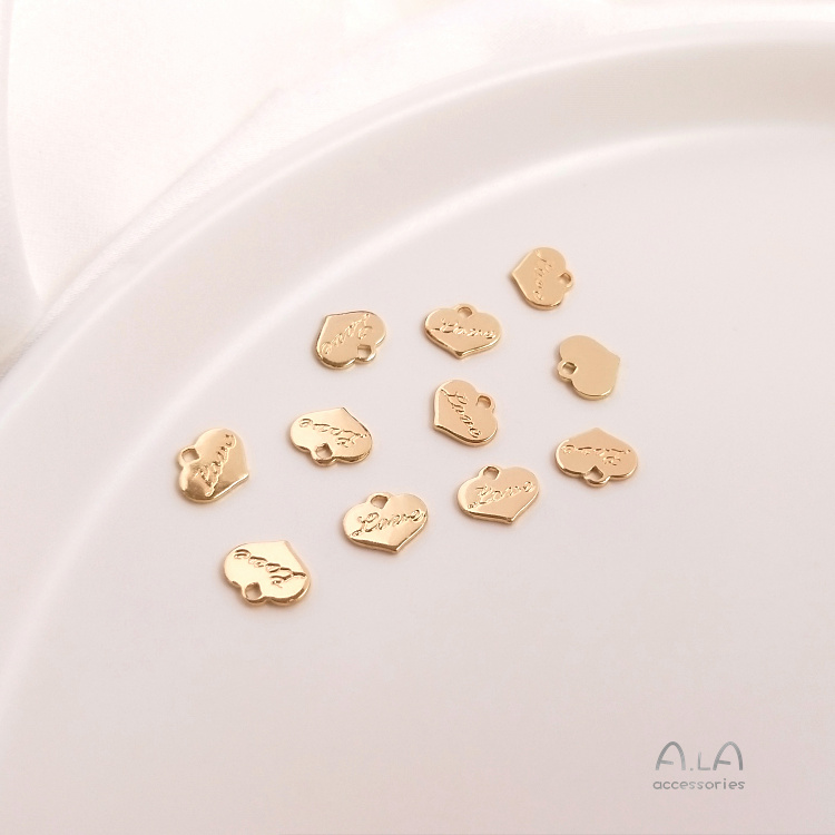 [Little Blu] Mặt Dây Chuyền Đầu Nữ Hoàng/Trái Tim Mạ Vàng 14K diy