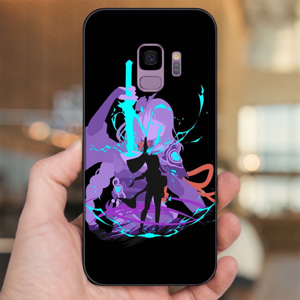 Ốp lưng Samsung S9 viền đen in hình Raiden Shogun Genshin Impact