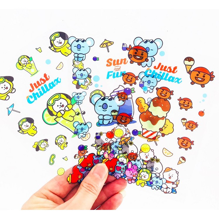 Ảnh dán bt21 loại trong từng thành viên bảng sticker BT21