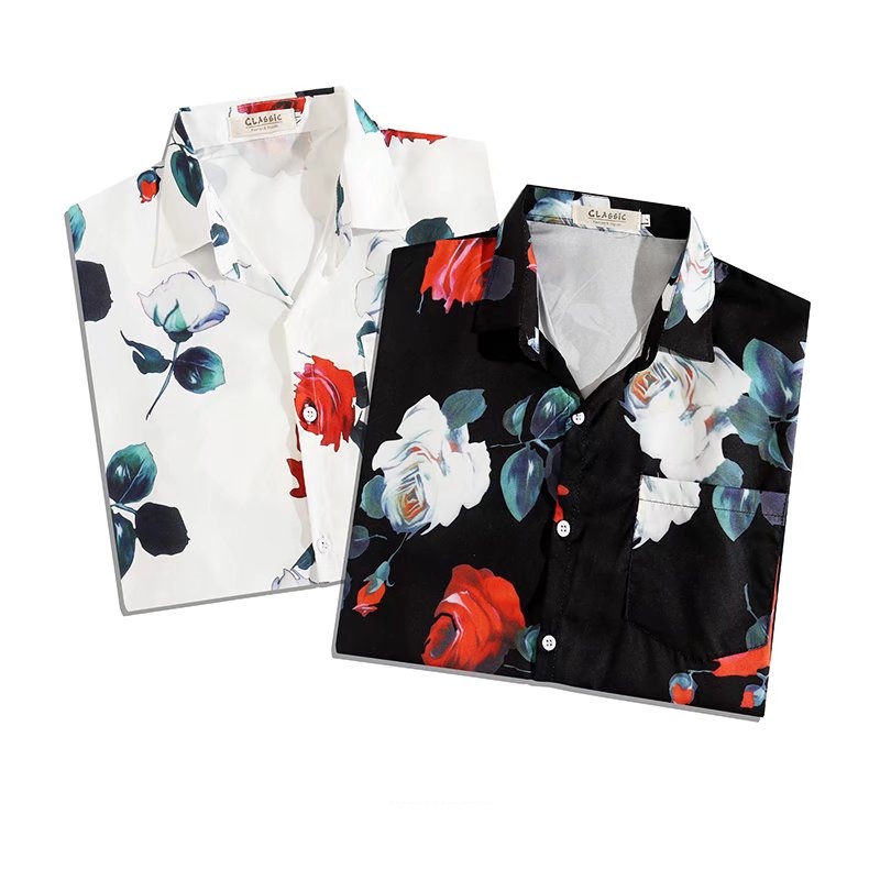 【M-3XL】Áo Sơ Mi Nam Cổ Thuyền Dáng Rộng Phong Cách Hip Hop Thời Trang Mùa Hè Mới Size Lớn Phong Cách Nhật Bản