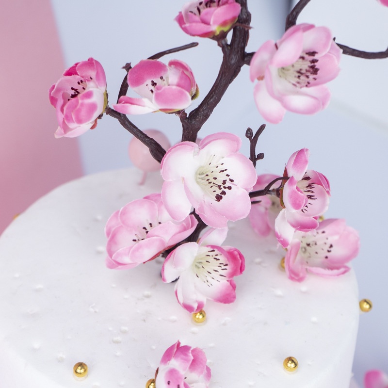 Cây cắm trang trí bánh kem kiểu nhánh hoa mận sáng tạo tùy chọn màu sắc