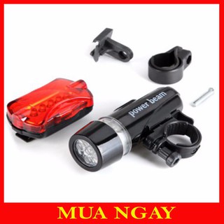 Bộ đèn pin gắn xe đạp và đèn chiếu hậu 5 led wj-101