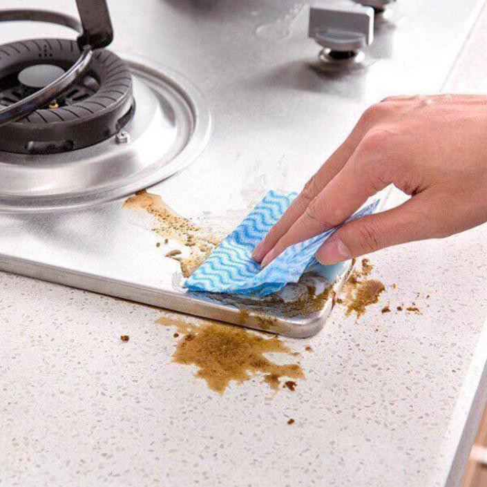 Cuộn 50 Khăn Lau Đa Năng - Có Thể Giặt Sạch Để Tái Sử Dụng, sạch, tiết kiệm (cuộn kẻ)