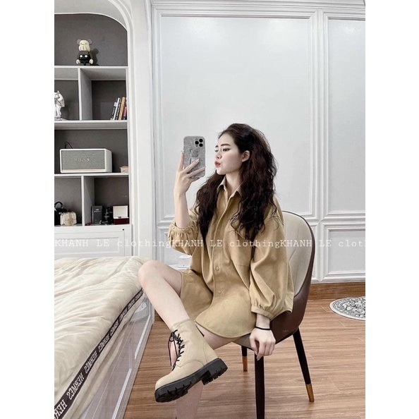 [GIÁ HUỶ DIỆT] Áo Sơ Mi Nắp Túi Dáng Thụng Unisex - Áo Sơ Mi Tay Dài Hot Trend 2022 (có ảnh thật)