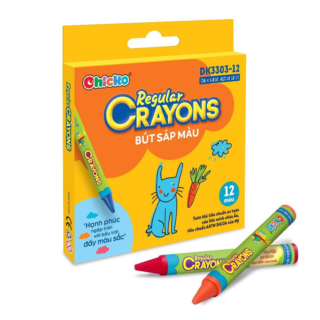 Bút Sáp Màu Duka: Reglar Crayons (12 Màu) DK3303-12