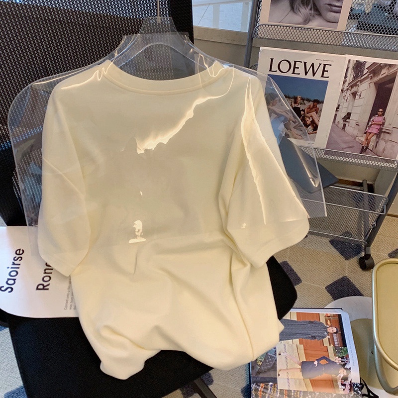 Áo Thun HIIXIIVI 100% cotton Tay Ngắn Cổ Tròn In Hình Hoàng Hôn Thời Trang Mùa Hè Phong Cách Hàn Quốc Dành Cho Nữ 2022