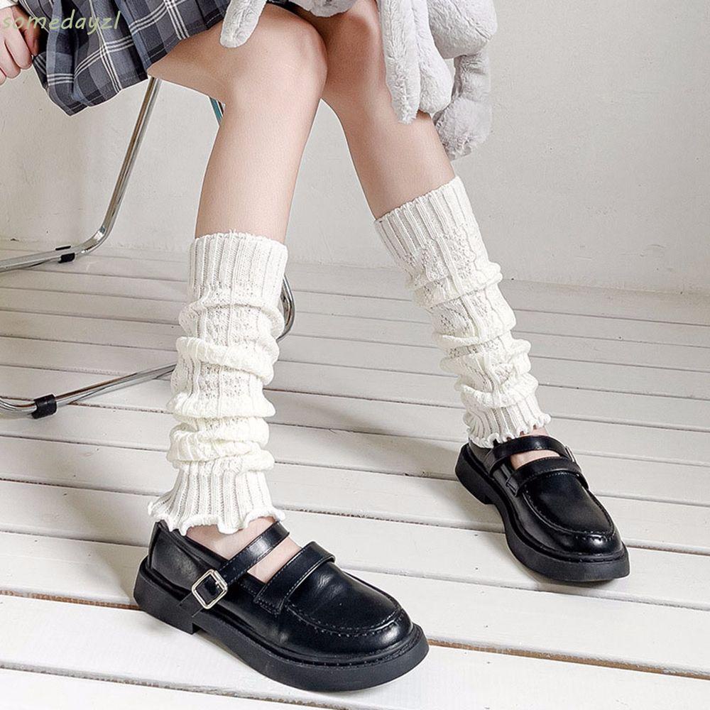 Vớ dệt kim co giãn in họa tiết phong cách lolita mùa thu đông duyên dáng dành cho nữ