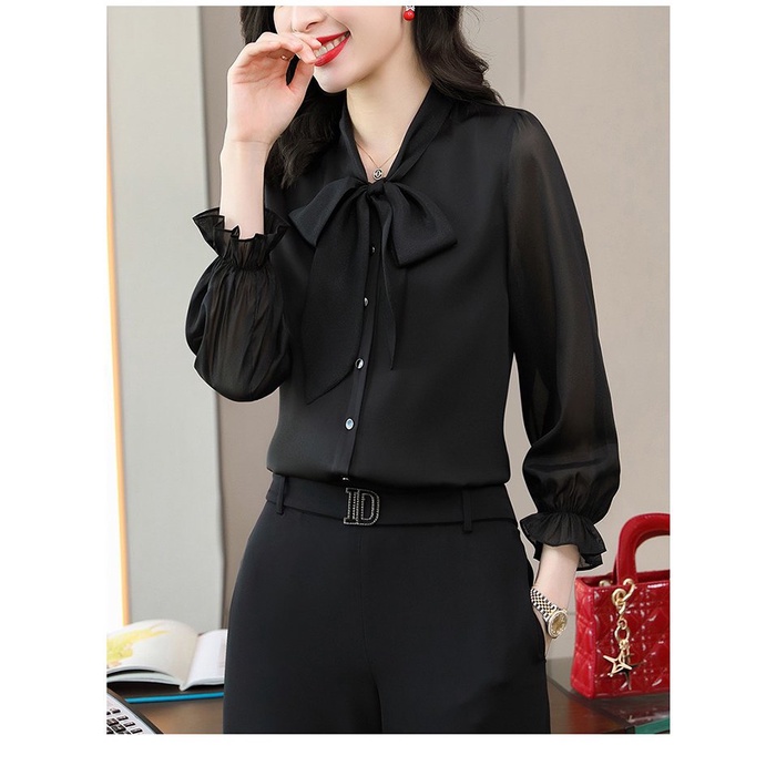 Áo SƠ Mi Công Sở Cổ Phối Nơ Tay Nhúng Ty Fashion TFA305 Phù Hợp Đi làm , Đi chơi Full Size MLXL | BigBuy360 - bigbuy360.vn