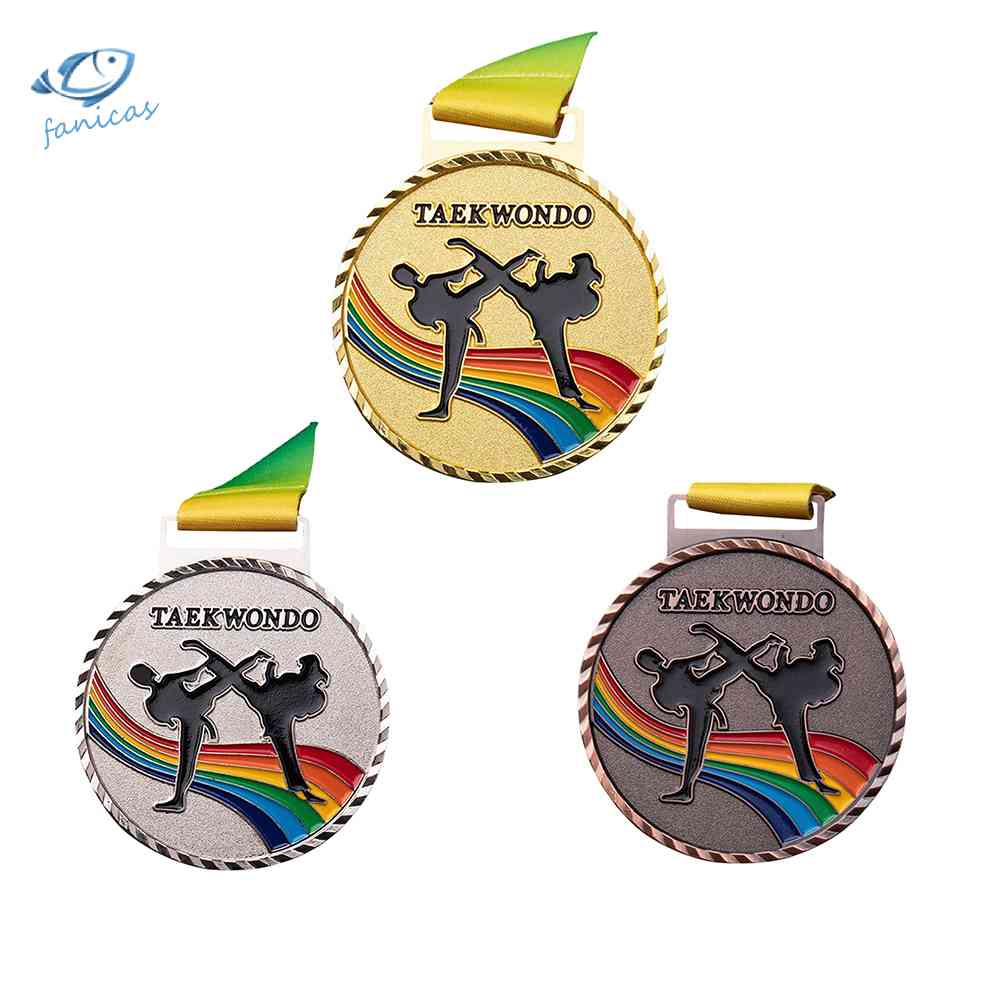 Huy Chương Giải Thưởng Câu Cá / Taekwondo Bằng Đồng Màu Vàng / Bạc