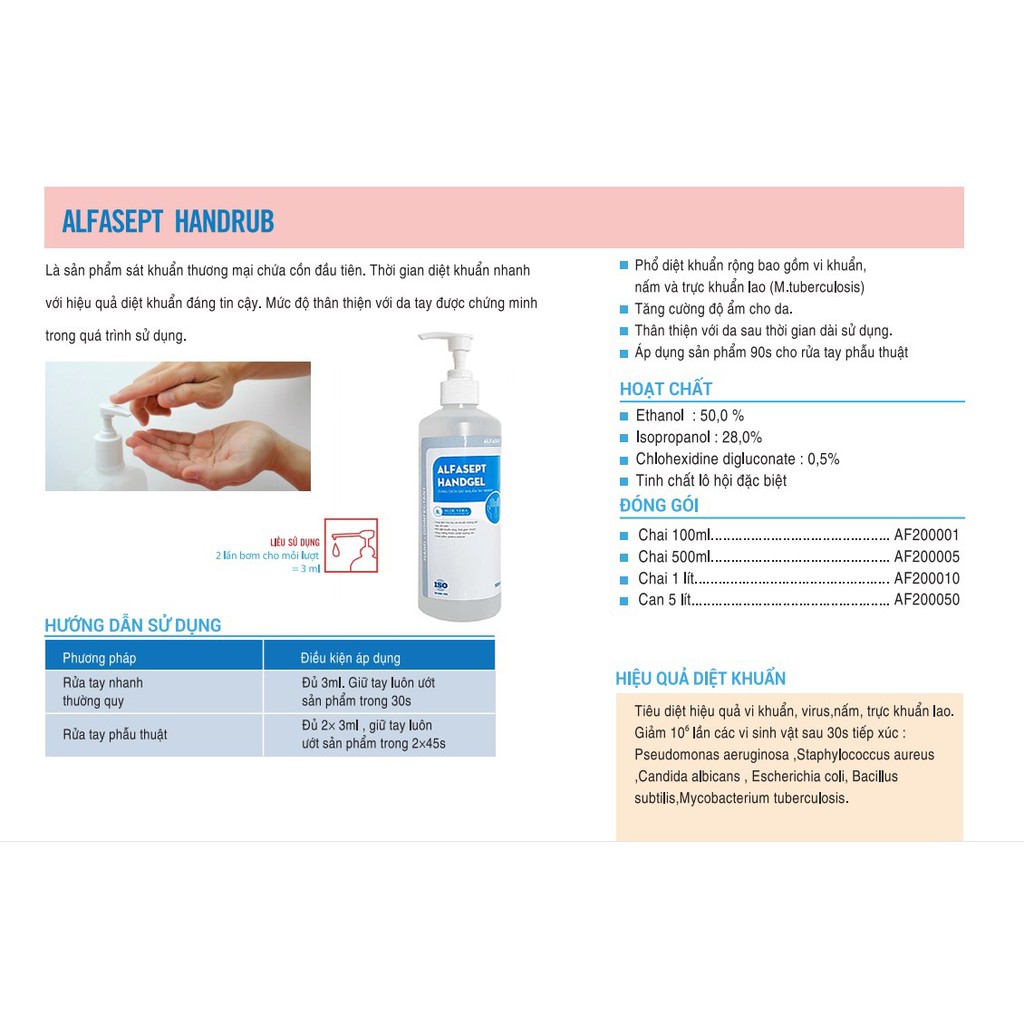 Gel Rửa Tay Khô Sát Khuẩn Alfasept 500ml | BigBuy360 - bigbuy360.vn