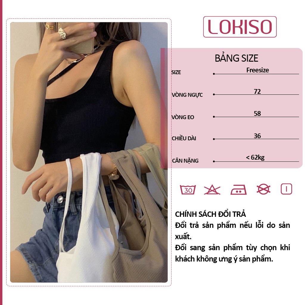 Áo croptop nữ kiểu ôm dây chéo lệch vai LOKISO CT11 | BigBuy360 - bigbuy360.vn