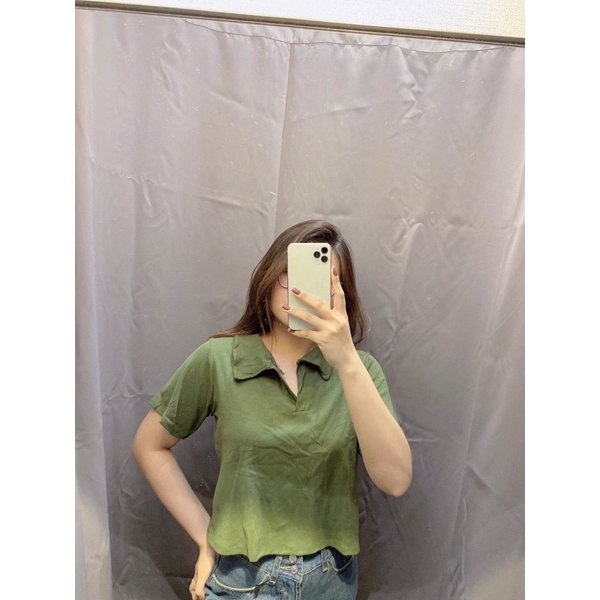 ÁO CROP CỔ POLO - CR028