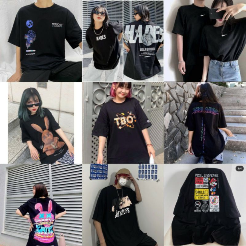 (50 mẫu đen) ÁO thun tay lỡ PIXEL UNIVERSE. fom rộng freesize nam nữ.áo phông unisex