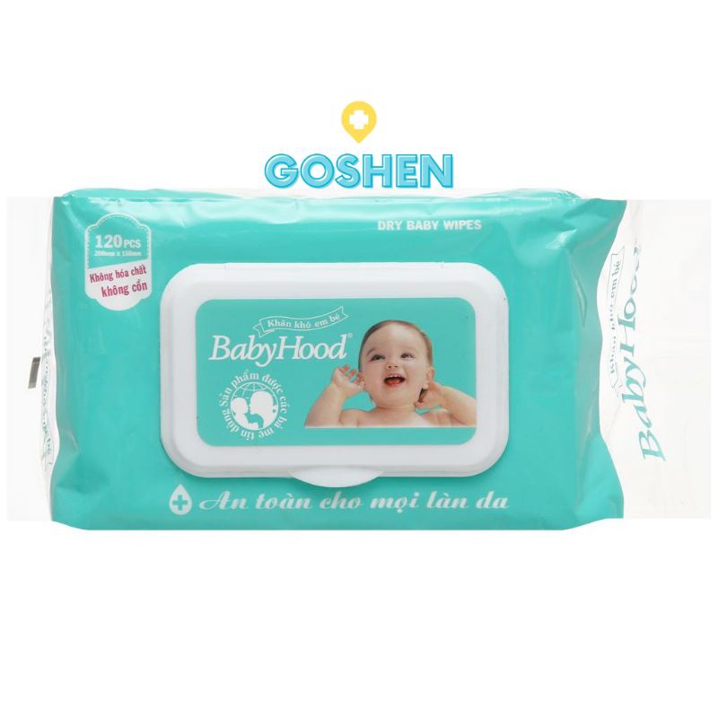 Khăn Khô Em Bé BabyHood 120 miếng