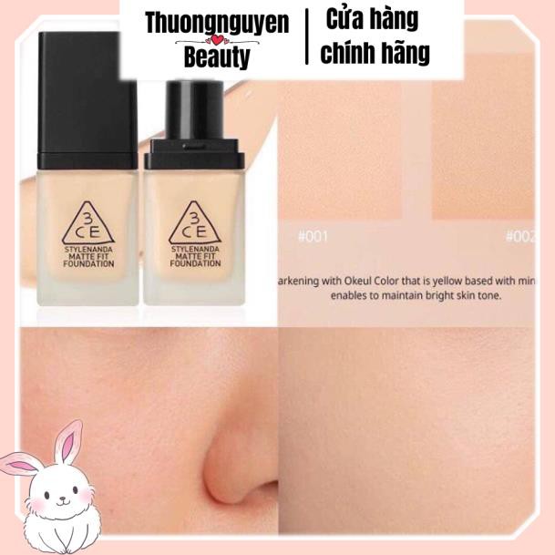 [SẴN]Kem nền 3CE MATTE FIT FOUNDATION TONE 001