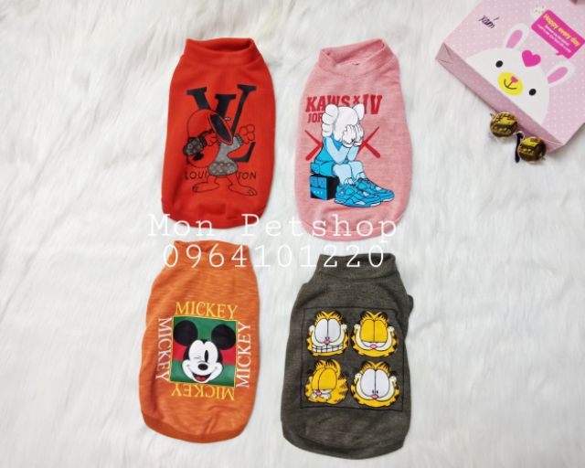 ÁO THUN BA LỖ CỰC XINH CHO THÚ CƯNG