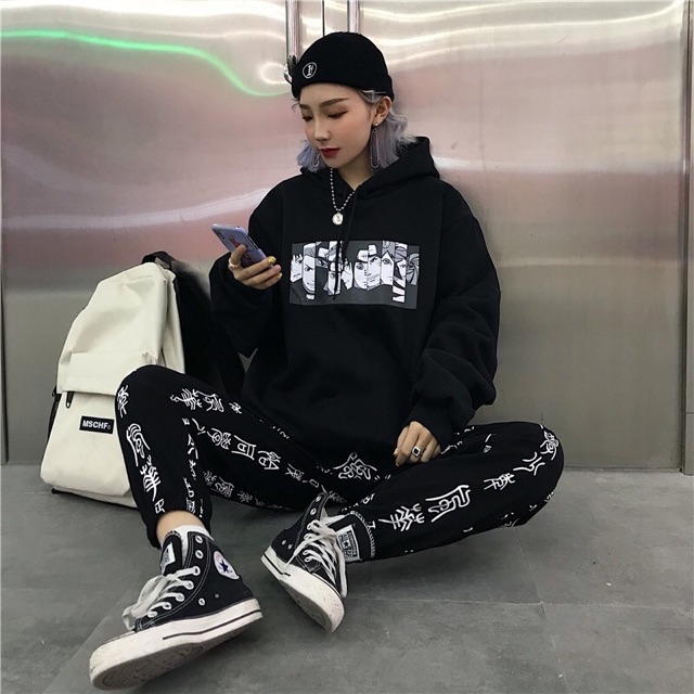 Áo hoodie unisex form rộng narutô có bigsize vải nỉ bông ngoại cao cấp