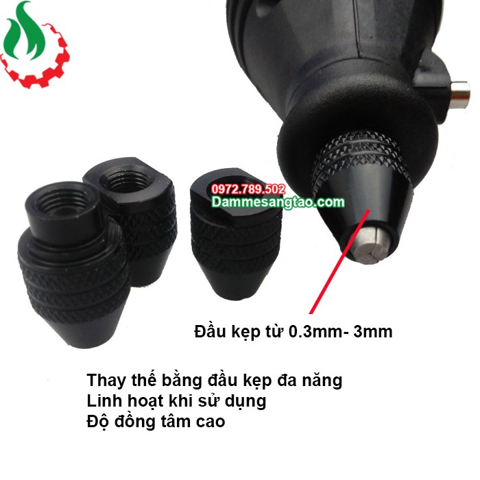 Đầu kẹp mũi khoan đa năng 3 chấu lỗ ren M7 M8