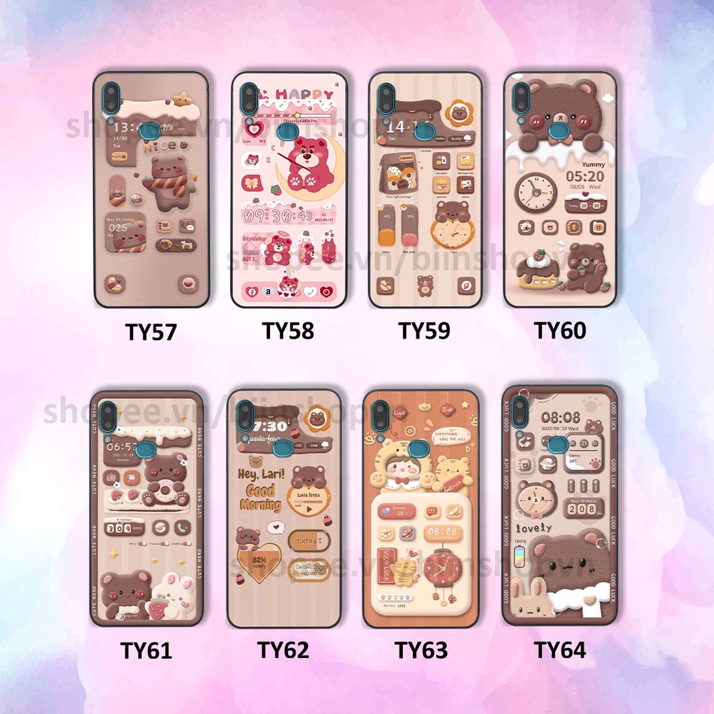 Ốp Samsung A10s in 3D icon gấu nổi siêu xinh, siêu đáng yêu, cá tính phong cách