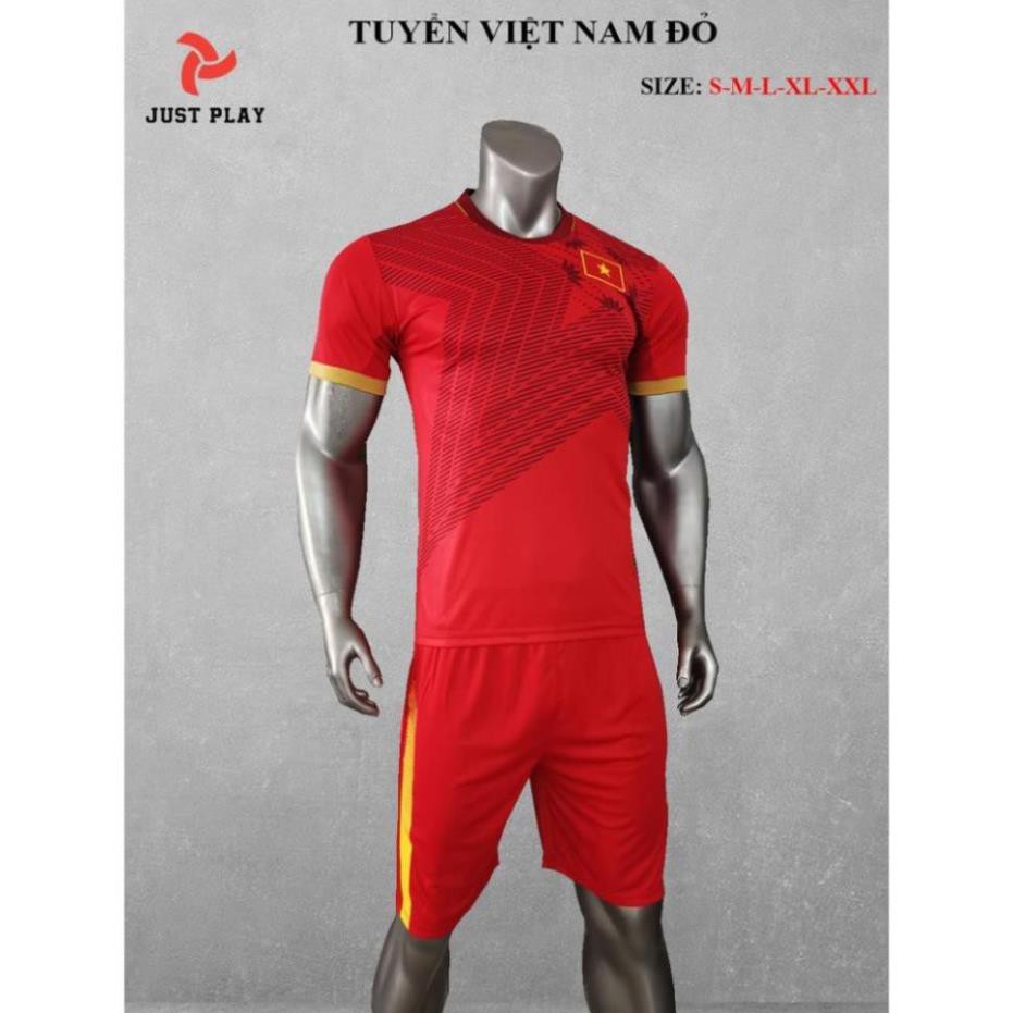 Quần áo đá banh, áo đá bóng tuyển Việt Nam đỏ 2020 xịn ྃ  ཾ  ་