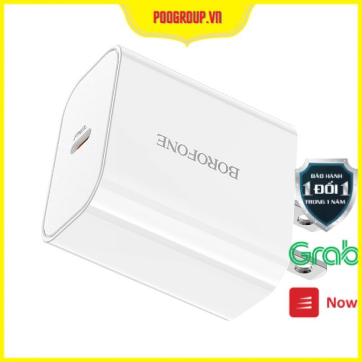 Cóc Củ Sạc Nhanh BA57 PD3.0 20W Chính Hãng Borofone - Cổng Sạc Type-C chuẩn US - poogroup