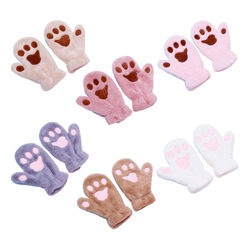1 Đôi Găng Tay Lông Giả Hình Bàn Chân Mèo Dễ Thương Dành Cho Nữ