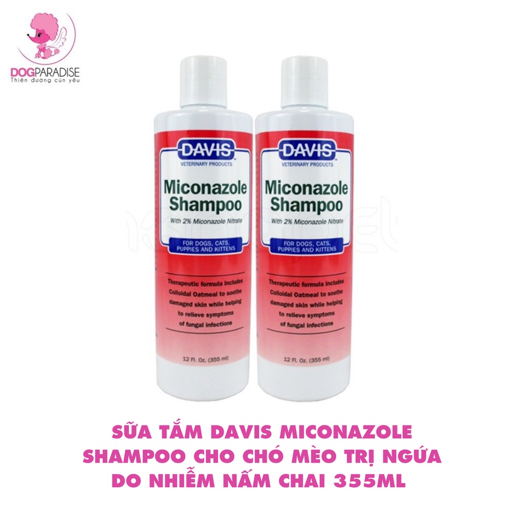 Sữa tắm Davis Miconazole Shampoo cho chó mèo tr.ị ngứa do nh.iễm nấm chai 355ml - Dog Paradise