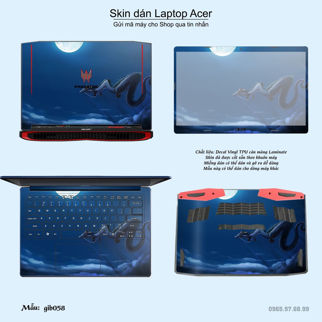 Skin dán Laptop Acer in hình Ghibli _nhiều mẫu 9 (inbox mã máy cho Shop)