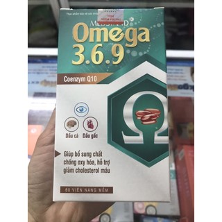 Omega 3.6.9 medstand lọ 60 viên ( dầu cá,dầu hạt lanh,dầu hoa anh thảo, dầu gấc , vitamin e , coenzym Q10)