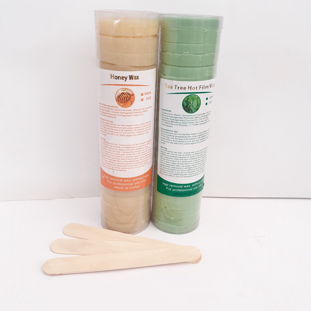 Sáp wax lông dạng khoanh cao cấp 500gr wax lông cực sạch , tặng kèm 10 que wax