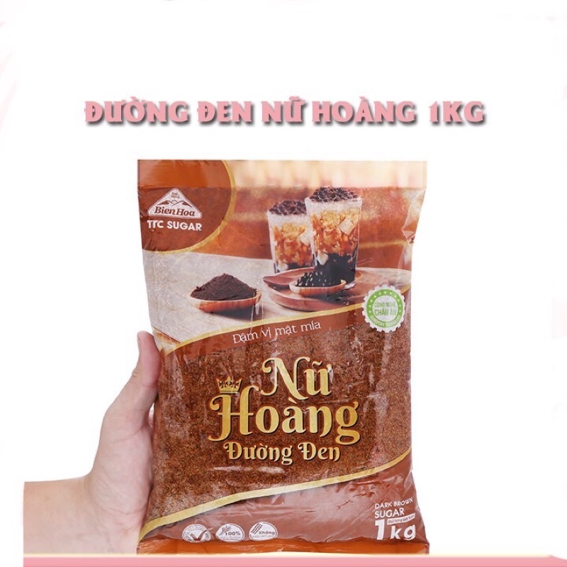 Đường đen Nữ Hoàng Biên Hoà gói 1kg  nguyên liệu làm bánh sữa tươi trân châu đường đen