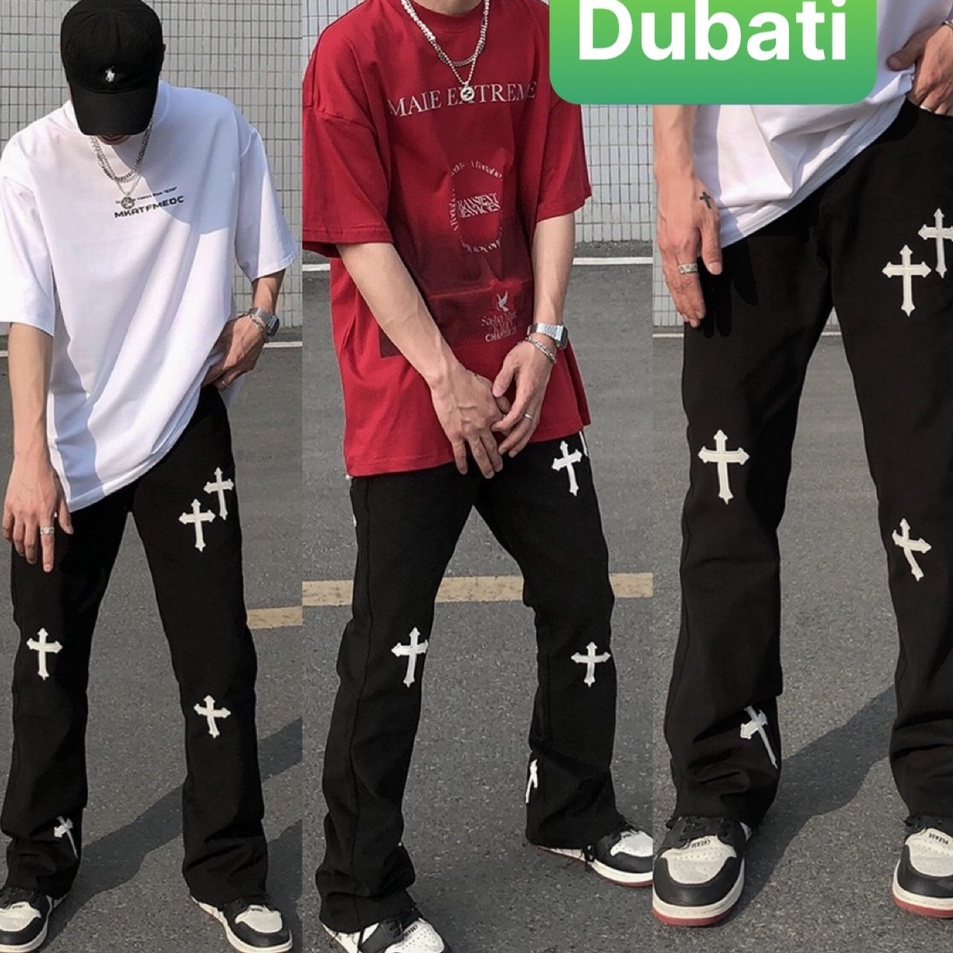 QUẦN BAGGY JEAN NAM CHẤT BÒ ĐEN THÊU THẬP GIÁ KIỂU HÀN QUỐC SEOUL BD-1285 PHONG CÁCH XỊN SÒ VIP PRO - DUBATI FASHION
