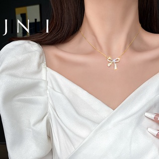 Vòng Cổ Nữ Phối Mặt Hình Nơ Đính Đá Đơn Giản Duyên Dáng Thời Trang