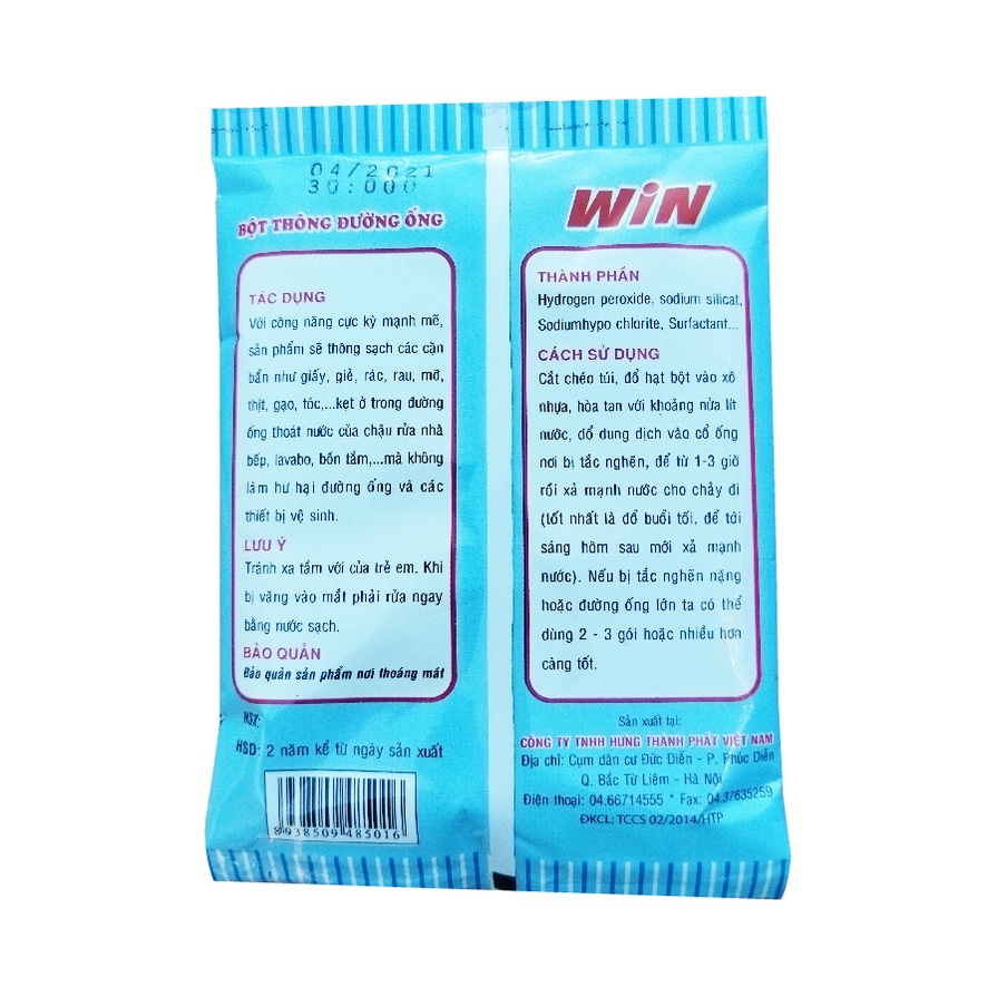 Bột Thông Cống - Bột Thông Cống Cực Mạnh WIN, Thông Tắc Bồn Cầu, Đường Ống, Bồn Rửa Mặt