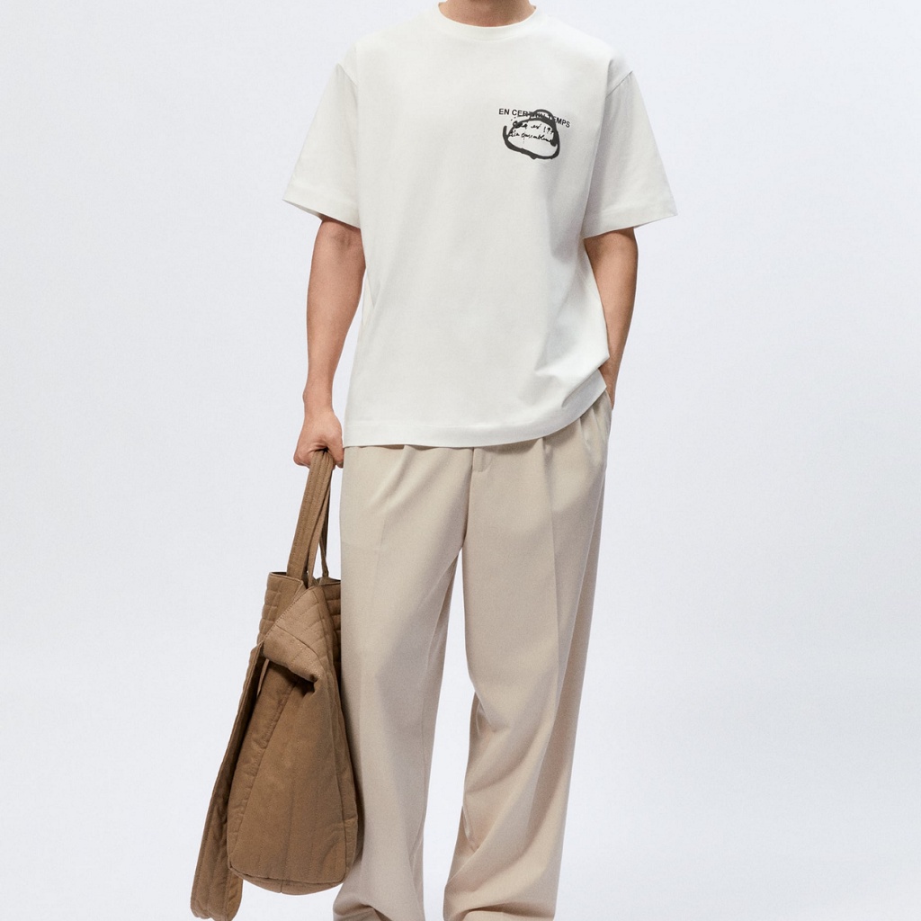 Áo thun nam  Unisex cho cả bạn nữ - Áo phông form rộng - Mã In Hình Tròn Xám - THE BEAR -MS8