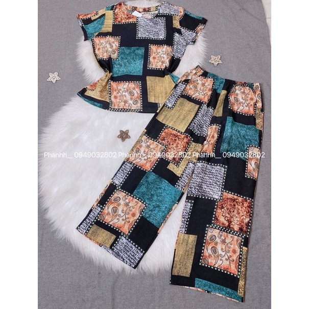 Bộ lanh nhung trung niên dài, bộ mặc nhà trung niên quần dài