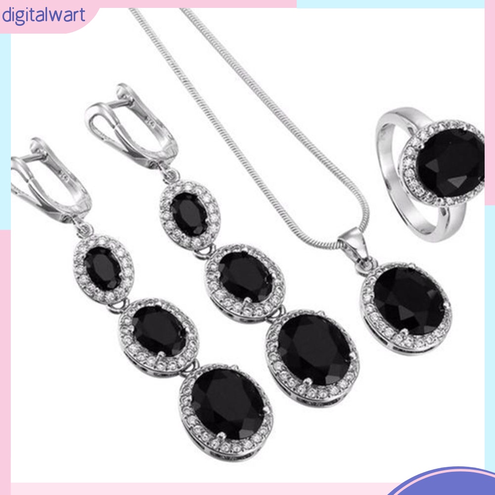 Set Vòng cổ Nhẫn Và Đôi Khuyên Tai Kiểu Dáng Thời Trang Sang Trọng Cho Nữ